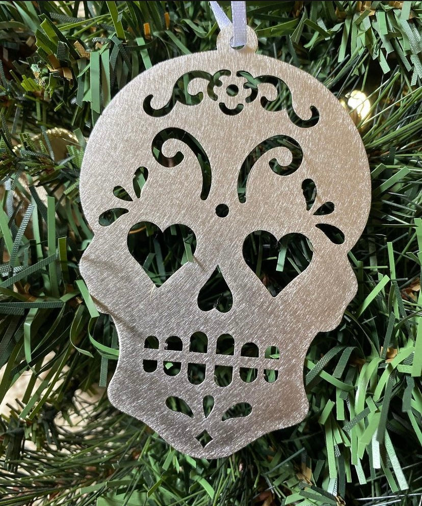 Sugar Skull Heart Eyes Ornament